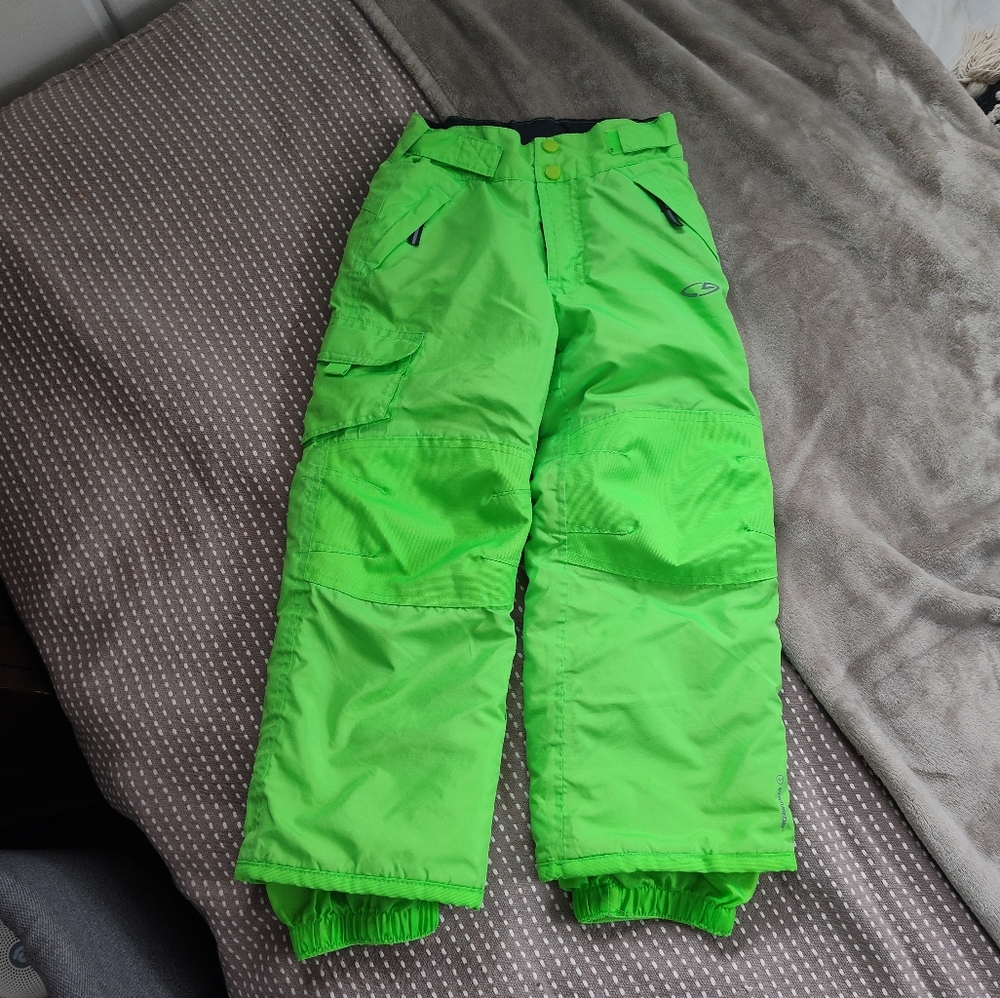 Champion lime green boys size xs 4-5 snow pants